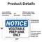 Signmission Vegetable Prep Sink Only, 24 in W x Rectangle, Plastic OS-2PACK-NS-P-1824-L-18863 - alternate 3